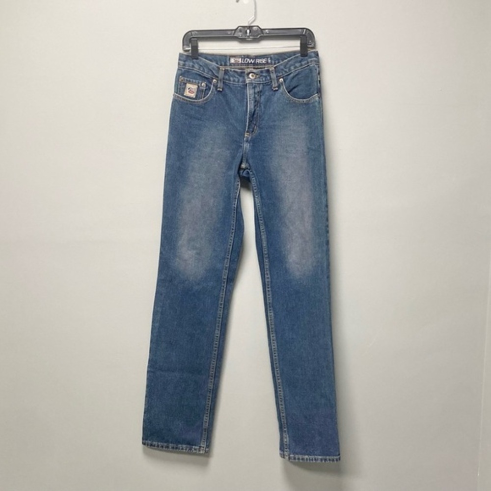 Cruel Girl Low Rise Slim‎ Straight Leg Jeans Medium Wash Blue Denim Size 9 Long